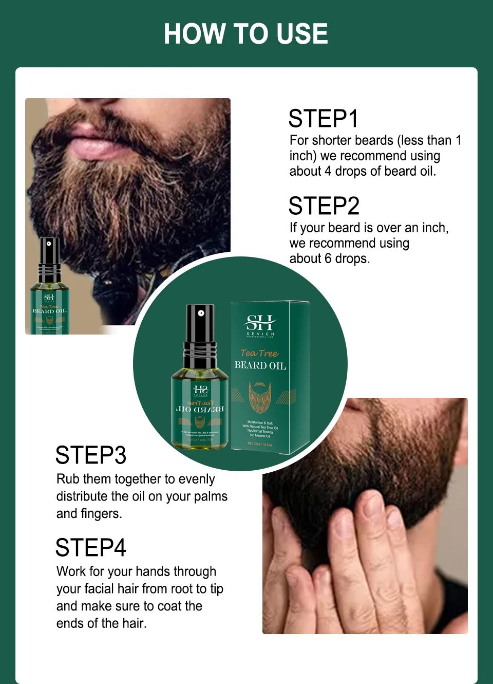 Men’s Tea Tree Beard Growth Oil