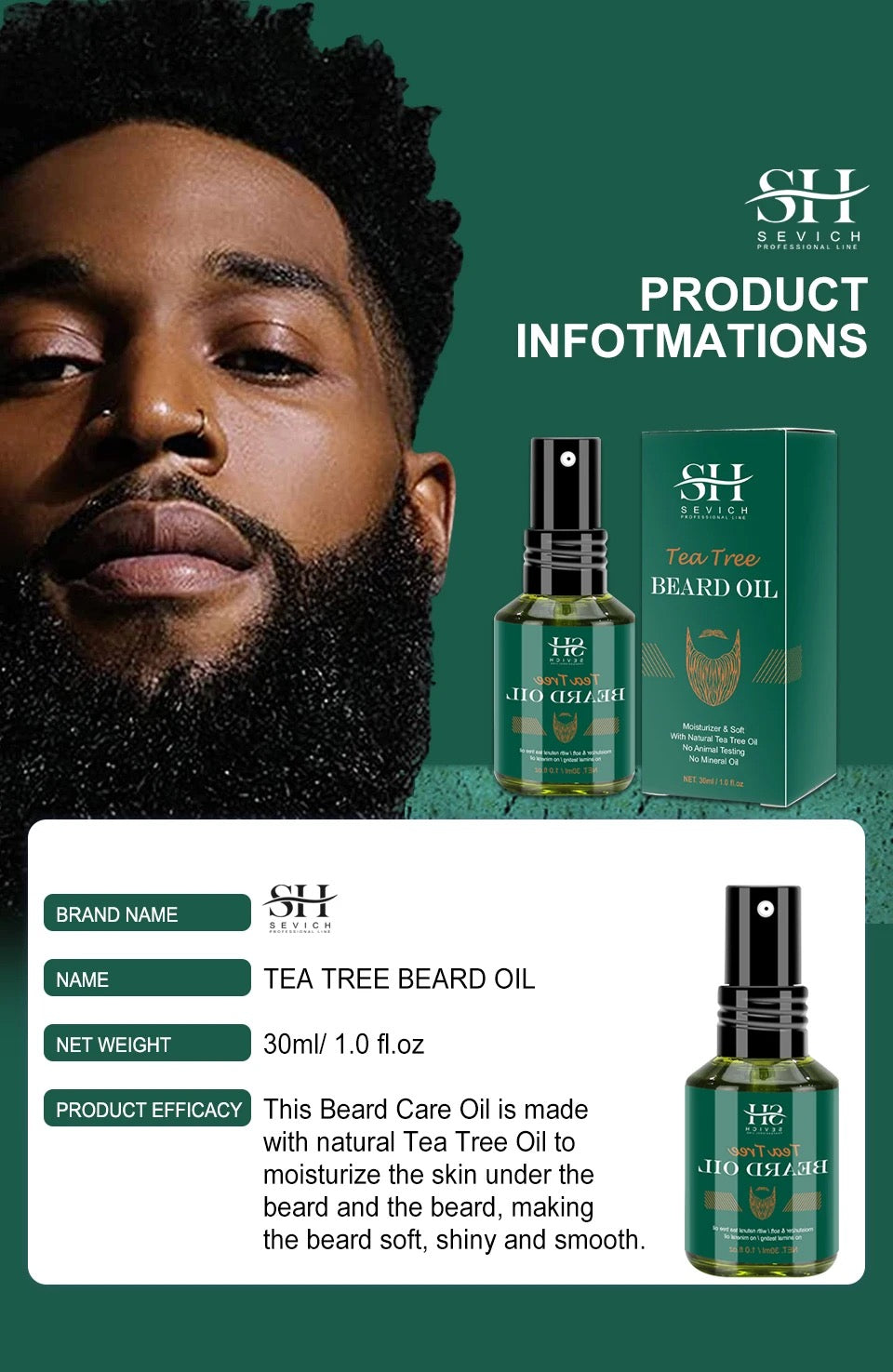 Men’s Tea Tree Beard Growth Oil