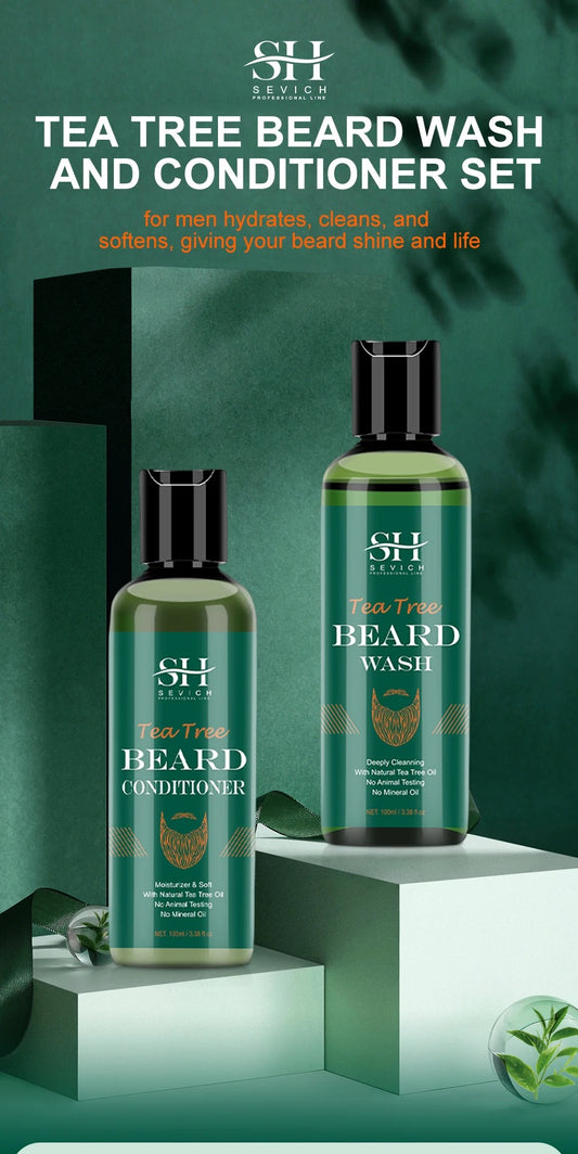 Men’s Tea Tree Beard Wash and Conditioner Set