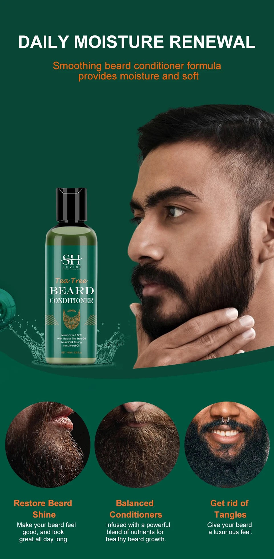 Men’s Tea Tree Beard Wash and Conditioner Set