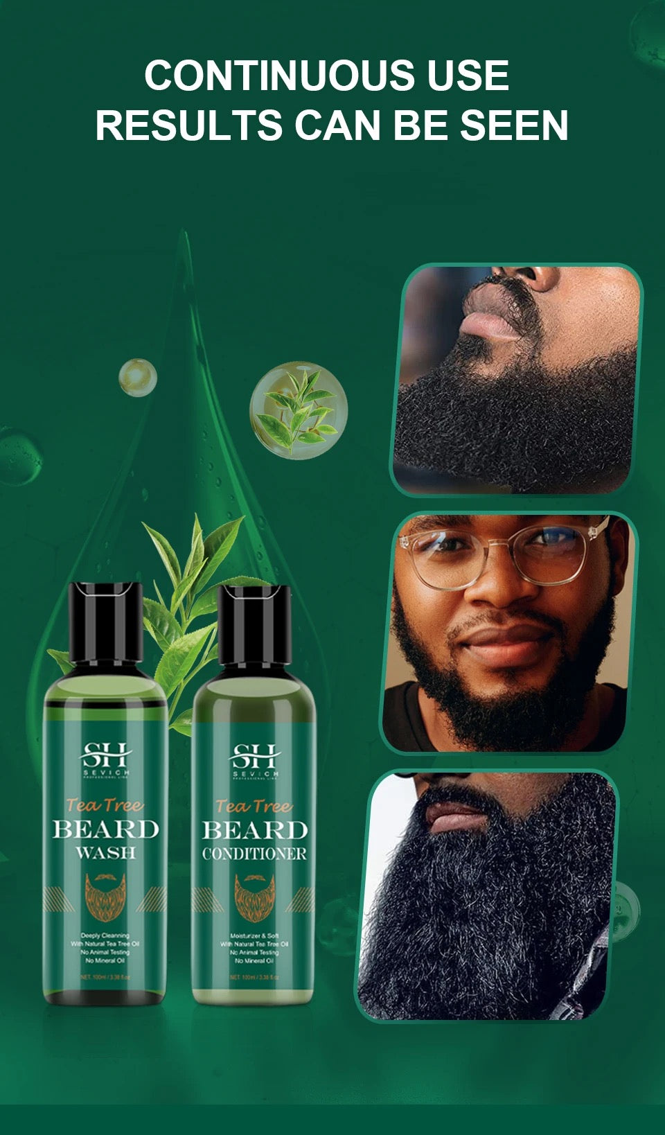 Men’s Tea Tree Beard Wash and Conditioner Set