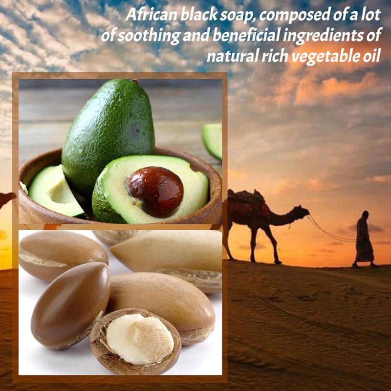 Organic African Black Soap with Avocado and Argan Oil